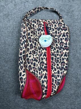 Glove It Leopard Print Golf Shoe Bag Red Zip Mesh Pocket NWT *Multiple Available